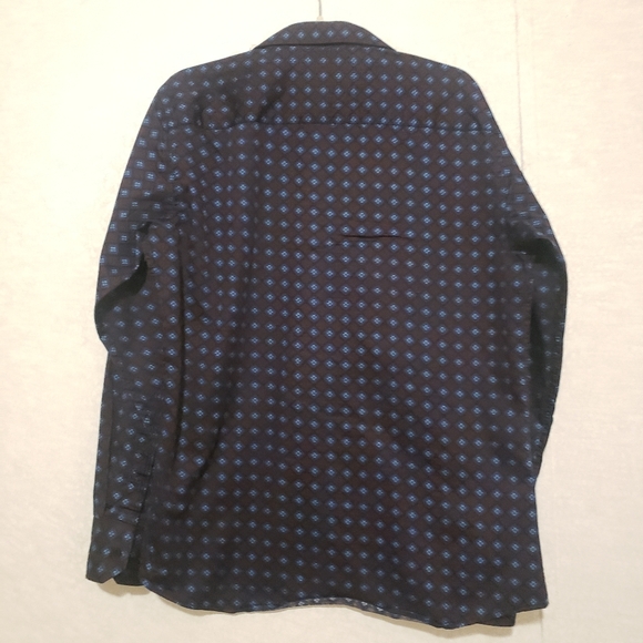 LAMASINI...BURGUNDY-BLUE LONG SLEEVE BUTTON UP SHIRT..SIZE:XL - Picture 2 of 10